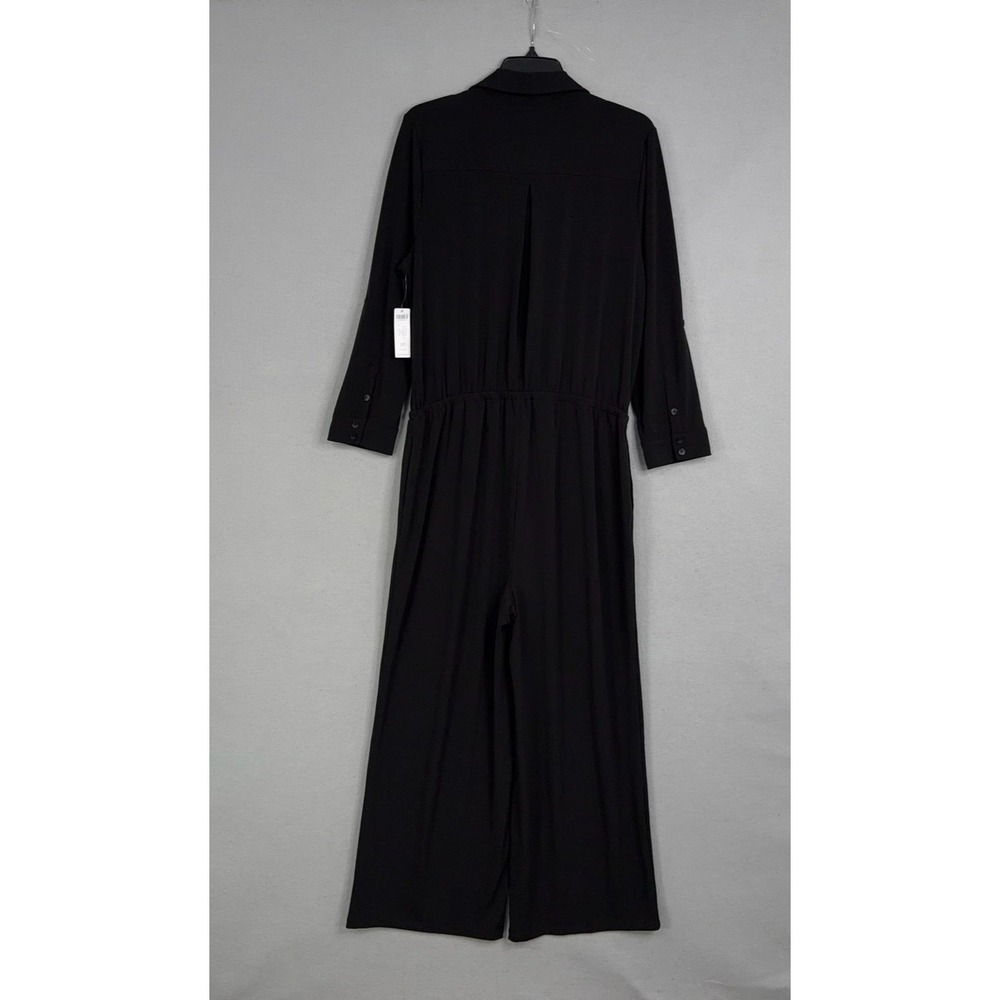 Chicos Travelers Jumpsuit Womens 2 Petite Black Easy Chick Utility Pockets NWT - Picture 8 of 15